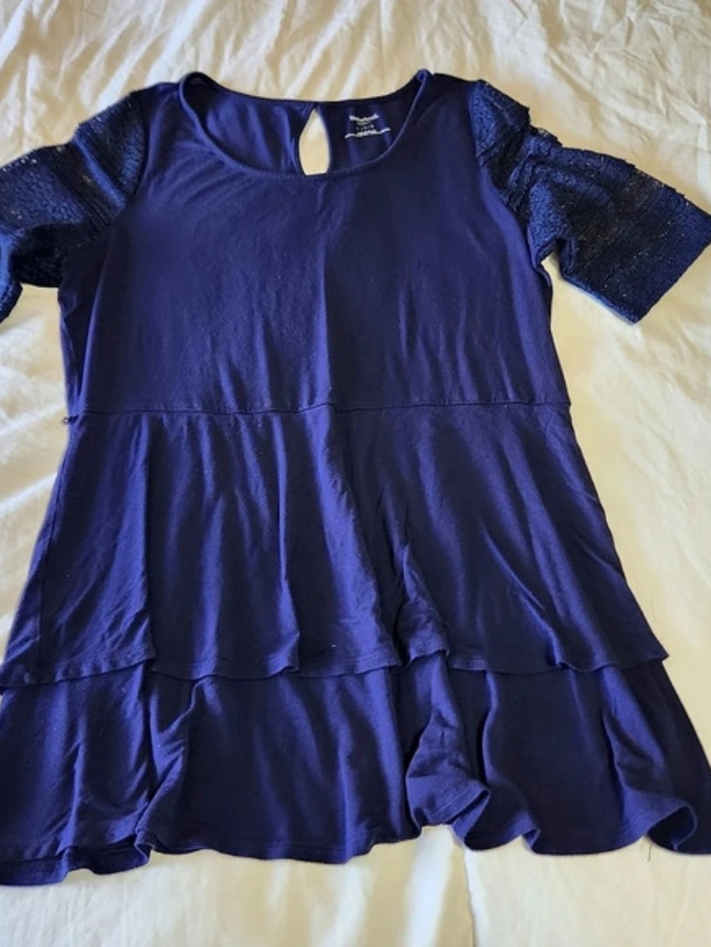 Motherhood Maternity DM STYLE #90406 Lace Sleeve Mini Dress Size Large Like New